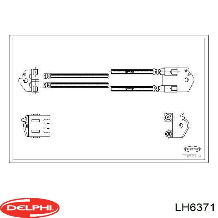 LH6371 Delphi latiguillo de freno trasero