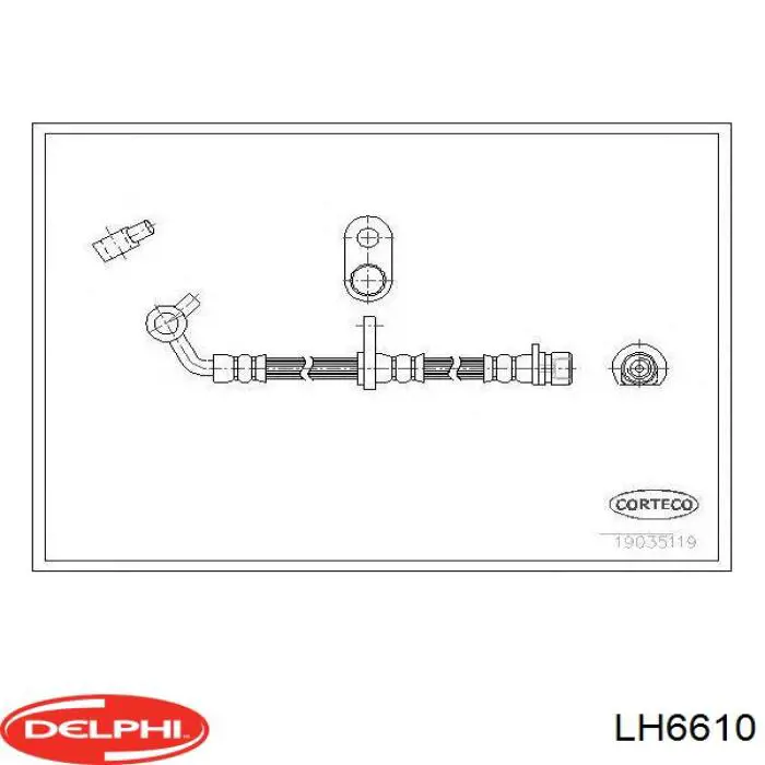 LH6610 Delphi tubo flexible de frenos trasero