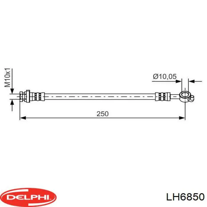 LH6850 Delphi tubo flexible de frenos trasero derecho