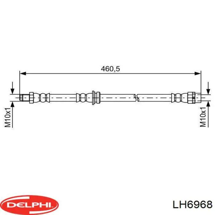 LH6968 Delphi latiguillo de freno trasero