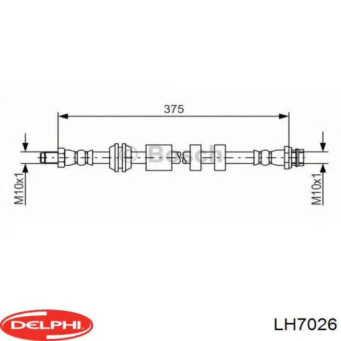 LH7026 Delphi latiguillo de freno delantero