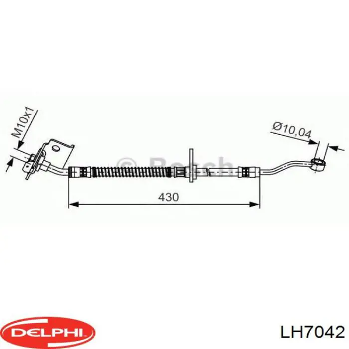 LH7042 Delphi latiguillos de freno delantero derecho