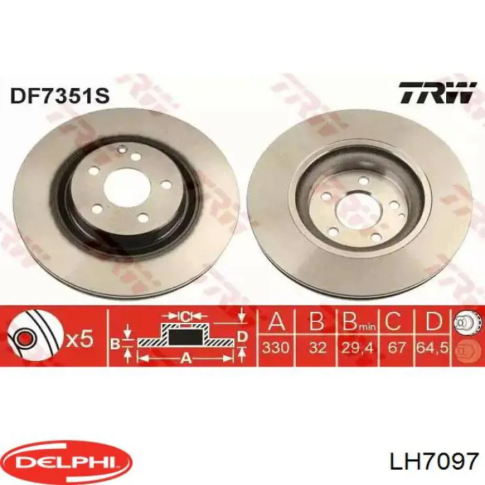 LH7097 Delphi tubo flexible de frenos delantero izquierdo