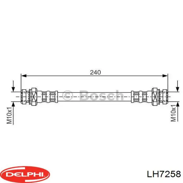 LH7258 Delphi latiguillo de freno delantero