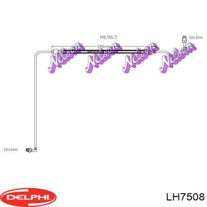 LH7508 Delphi latiguillos de freno trasero derecho