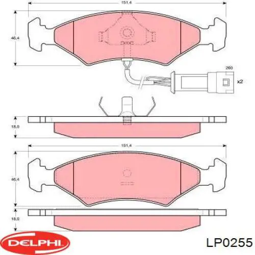 LP0255 Delphi pastillas de freno delanteras