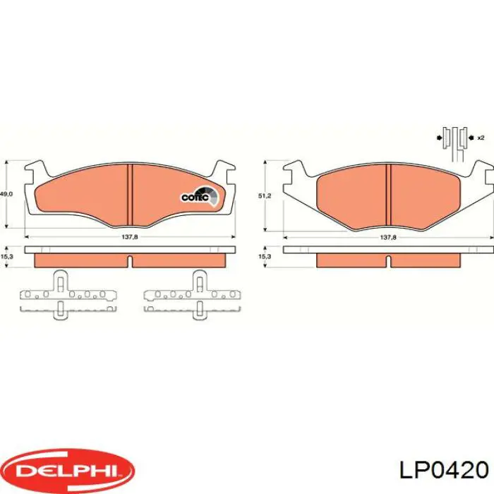 LP0420 Delphi pastillas de freno delanteras