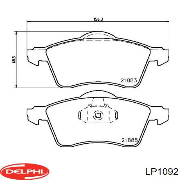 Comprar LP1092 Delphi Pastillas delanteras de freno