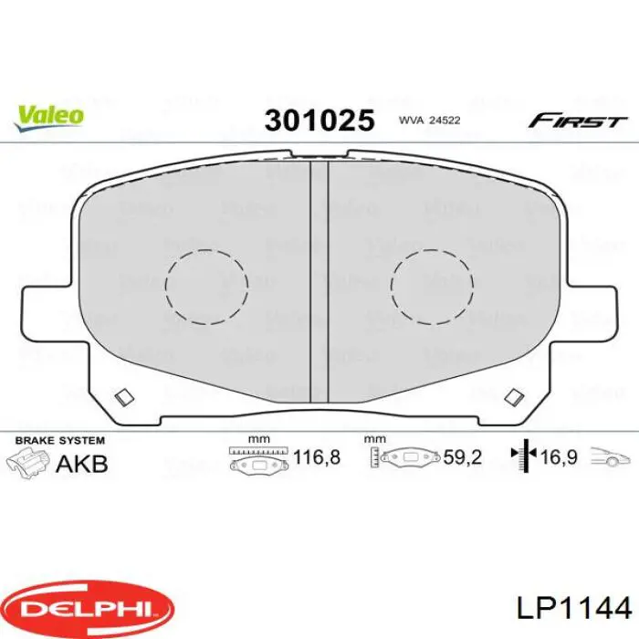 LP1144 Delphi pastillas de freno delanteras