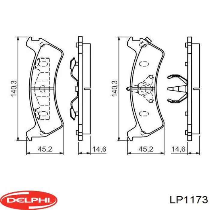 LP1173 Delphi pastillas de freno traseras