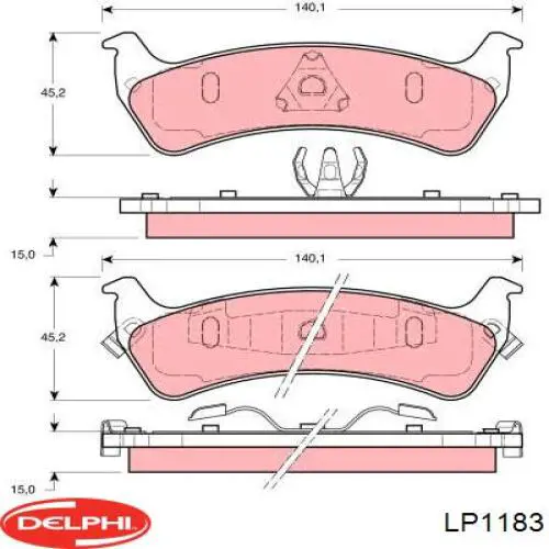 LP1183 Delphi pastillas de freno traseras