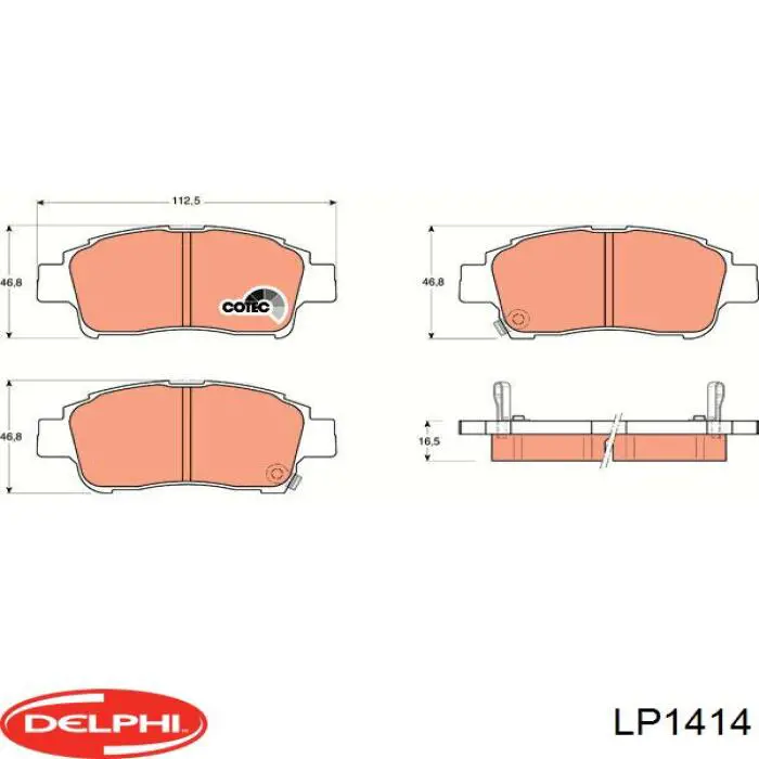 LP1414 Delphi pastillas de freno delanteras