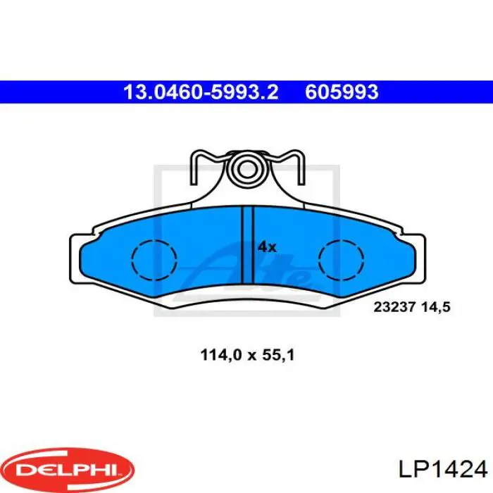 LP1424 Delphi pastillas de freno traseras