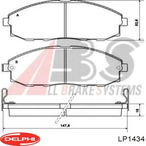 LP1434 Delphi pastillas de freno delanteras