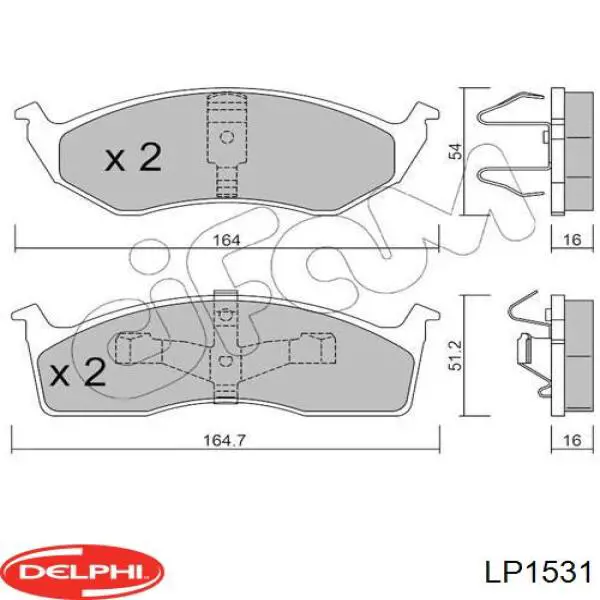 LP1531 Delphi pastillas de freno delanteras