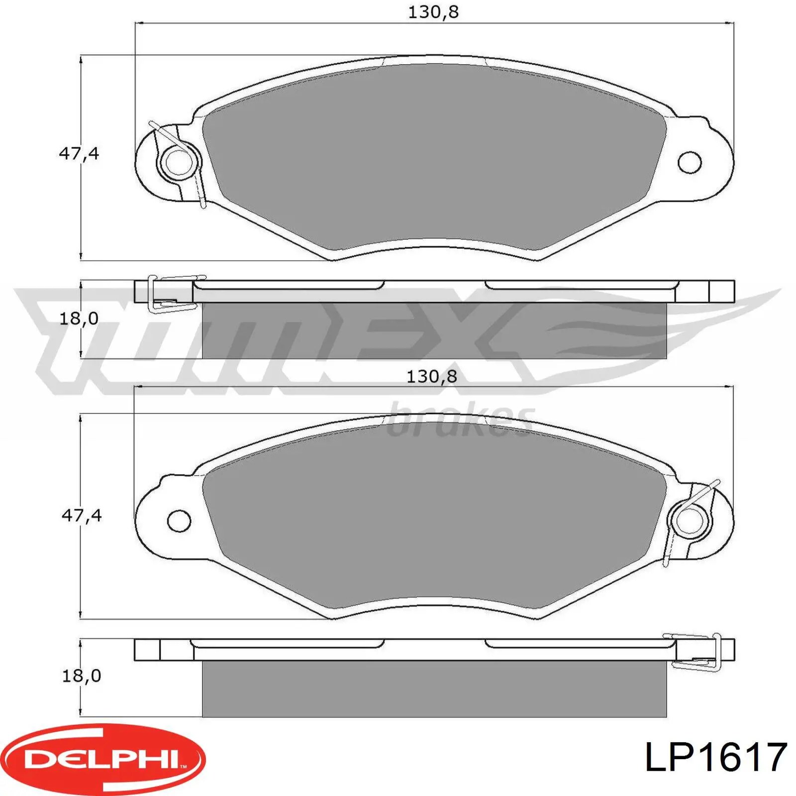 LP1617 Delphi pastillas de freno delanteras