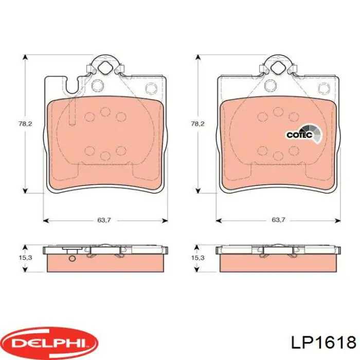 Pastillas de freno traseras DELPHI LP1618