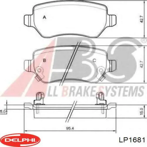 LP1681 Delphi pastillas de freno traseras