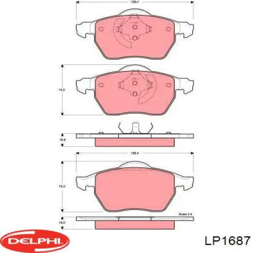 LP1687 Delphi pastillas de freno delanteras