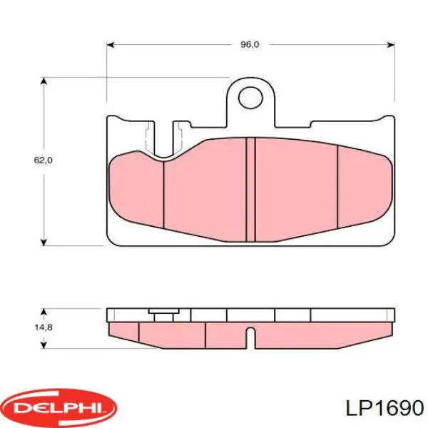 LP1690 Delphi pastillas de freno traseras