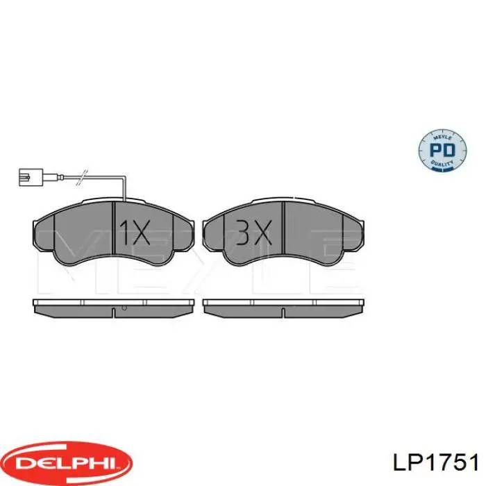 LP1751 Delphi pastillas de freno delanteras