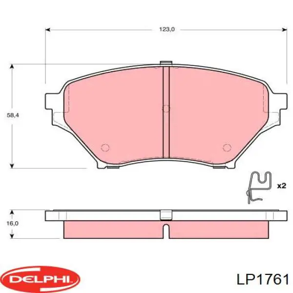 LP1761 Delphi pastillas de freno delanteras