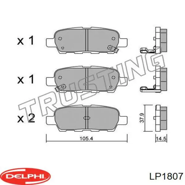 Pastillas traseras Delphi LP1807
