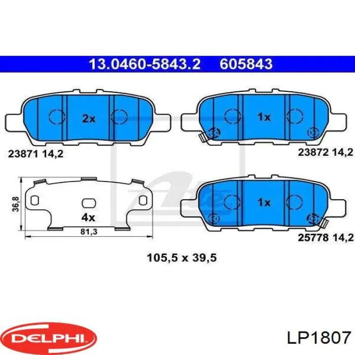 Pastillas traseras de freno Delphi LP1807 precio, desde 19,11 EUR