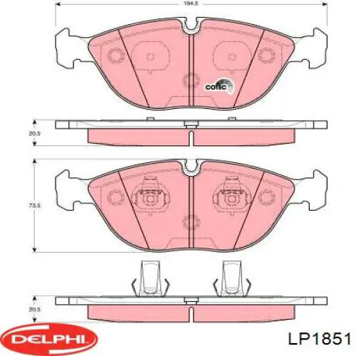LP1851 Delphi pastillas de freno delanteras