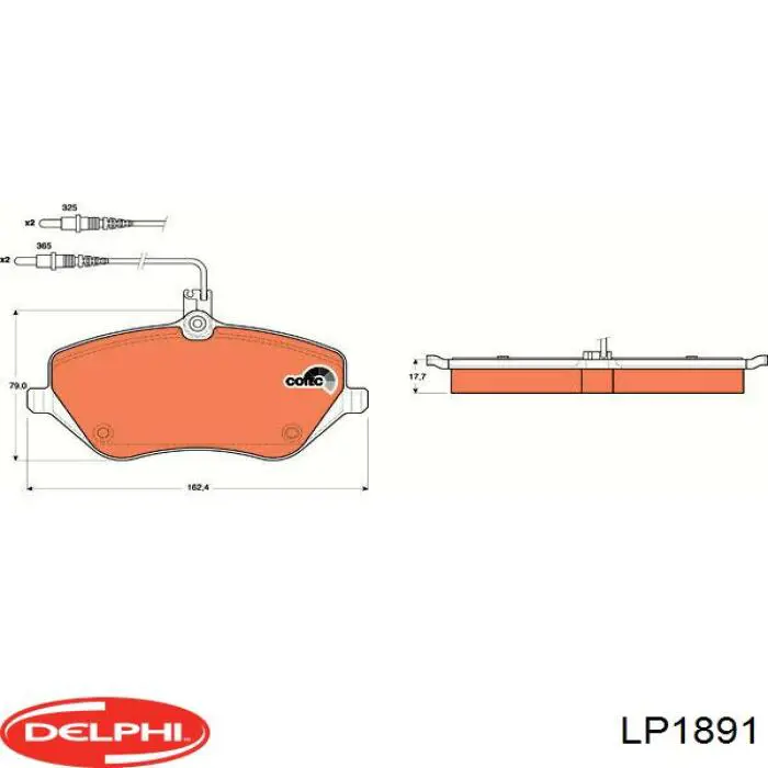 LP1891 Delphi pastillas de freno delanteras