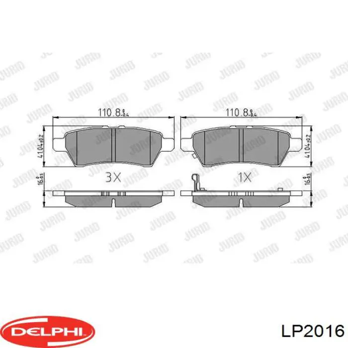 LP2016 Delphi pastillas de freno traseras