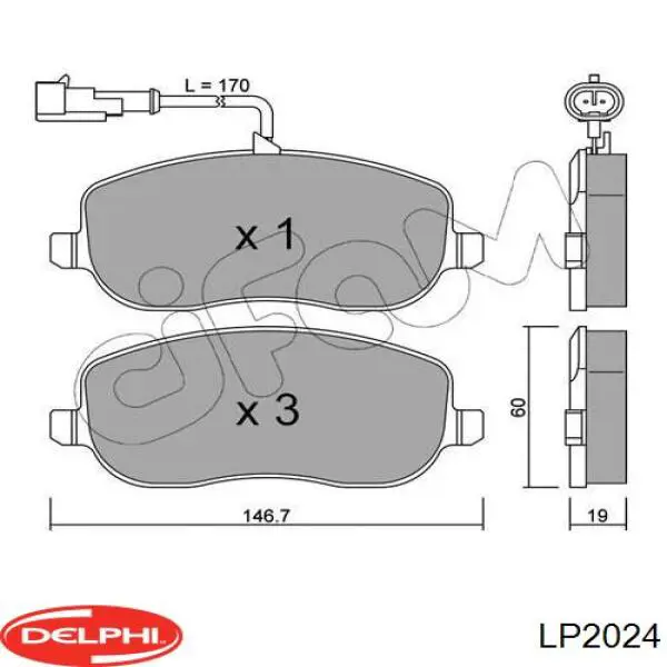 LP2024 Delphi pastillas de freno delanteras