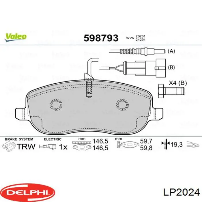 Pastillas freno delanteras Delphi LP2024 precio, desde 33,88 EUR