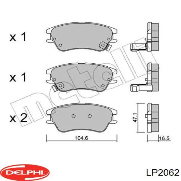 LP2062 Delphi pastillas de freno delanteras