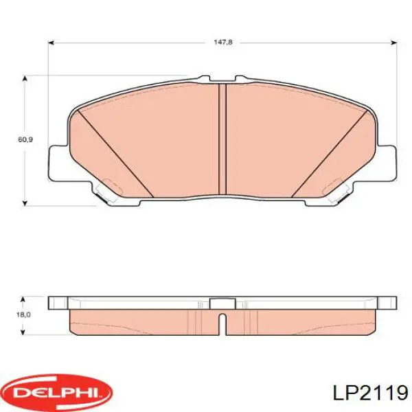 LP2119 Delphi pastillas de freno delanteras