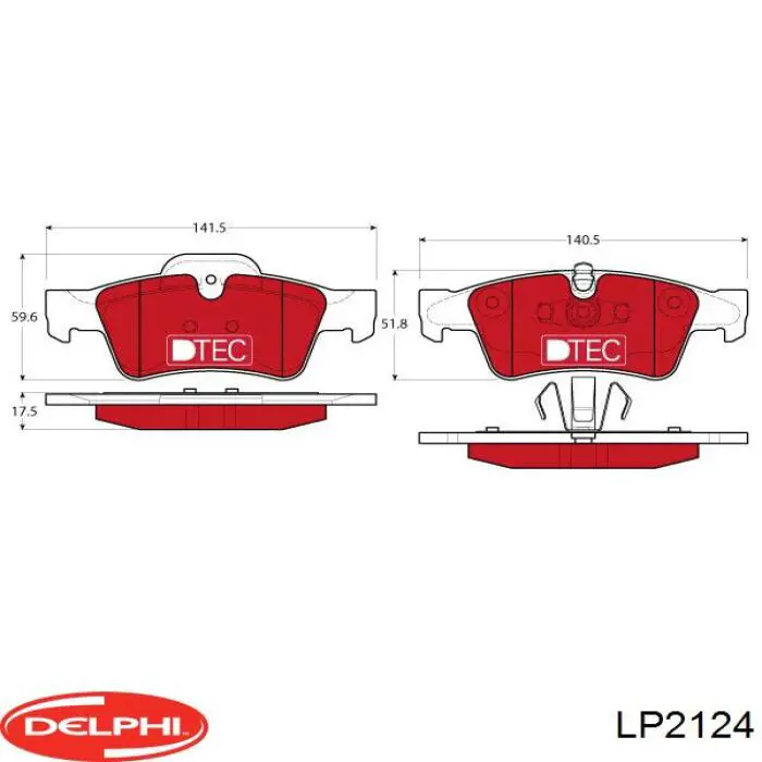 LP2124 Delphi pastillas de freno traseras