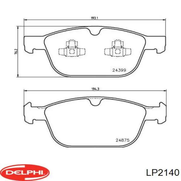 LP2140 Delphi pastillas de freno delanteras