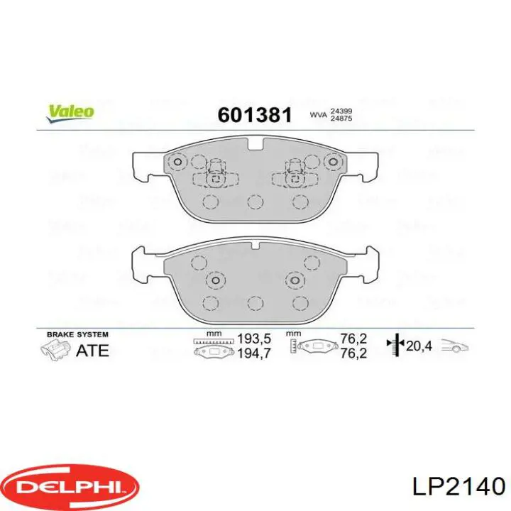 Comprar LP2140 Delphi Pastillas delanteras de freno