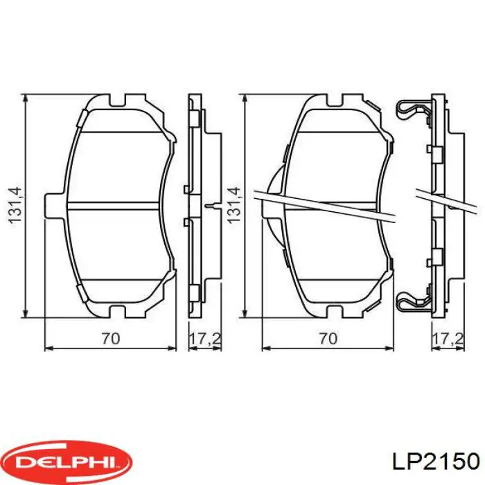 LP2150 Delphi pastillas de freno delanteras