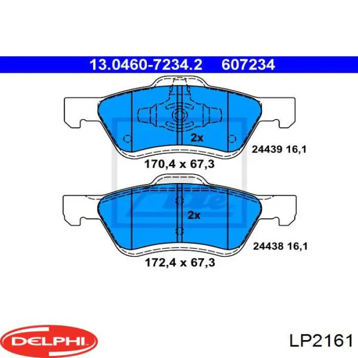 LP2161 Delphi pastillas de freno delanteras