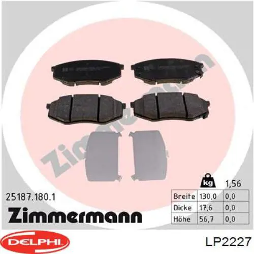 Comprar LP2227 Delphi Pastillas delanteras de freno