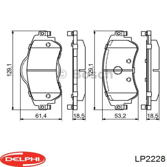 Pastillas de freno delanteras Delphi LP2228
