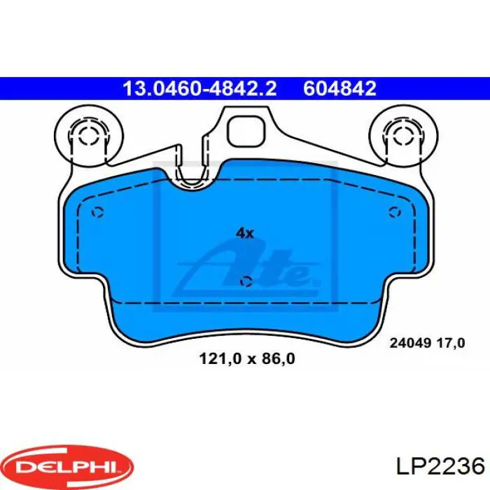 LP2236 Delphi pastillas de freno delanteras