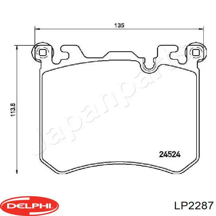 LP2287 Delphi pastillas de freno delanteras