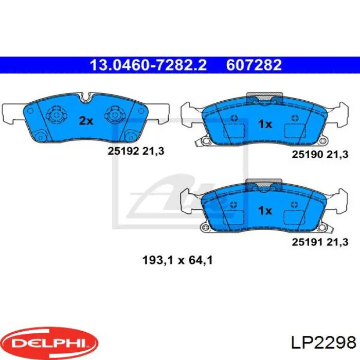 LP2298 Delphi pastillas de freno delanteras