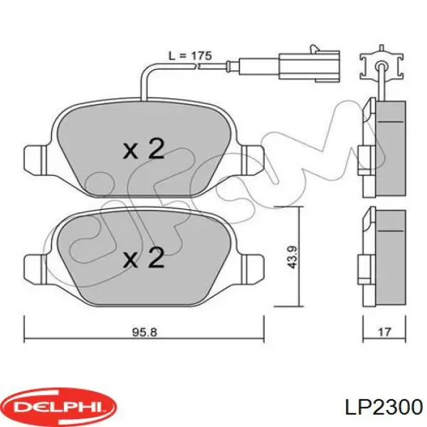 LP2300 Delphi pastillas de freno traseras