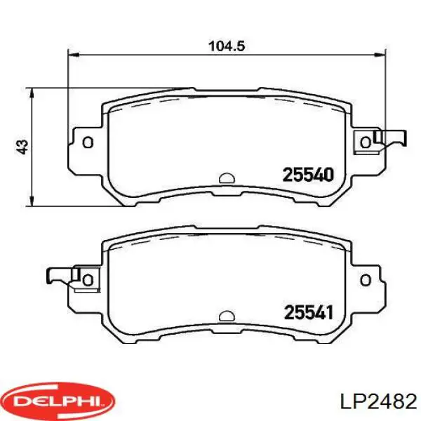 LP2482 Delphi pastillas de freno traseras