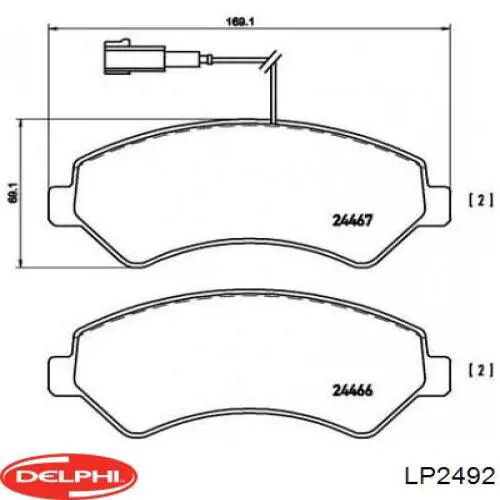 LP2492 Delphi Pastillas delanteras