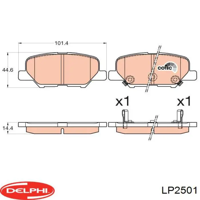LP2501 Delphi pastillas de freno traseras