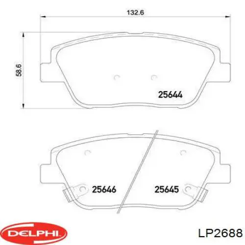 Comprar LP2688 Delphi Pastillas delanteras de freno